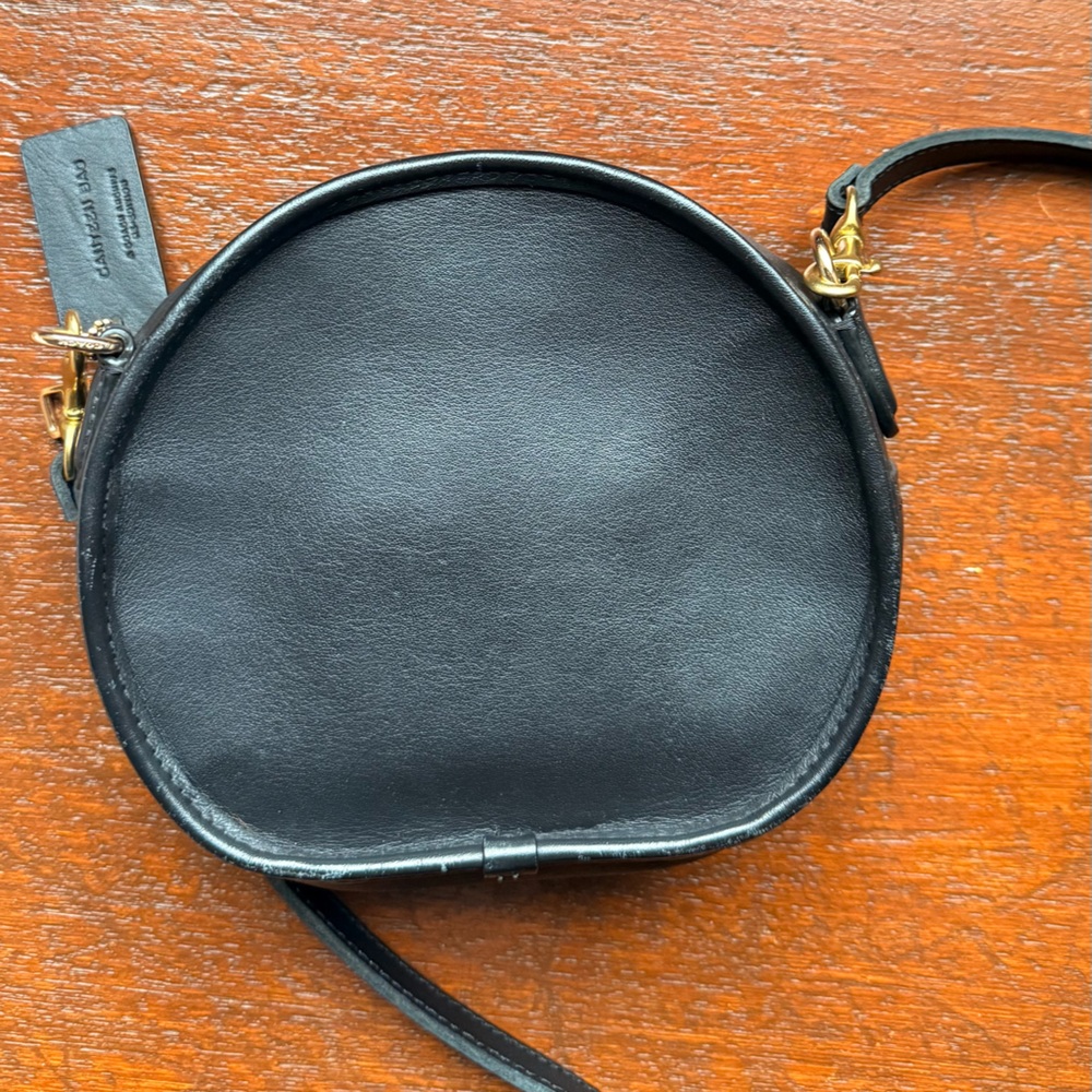 Coach Black Round Leather Crossbody Bag with Gold Hardware - Picture 3 of 5